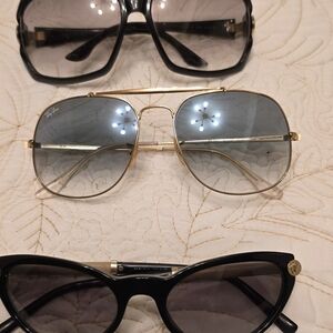 Combo (3 Pairs): Ray-Ban, Gucci anD Versace Black Sunglasses